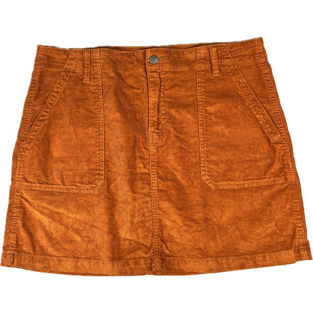 Old Navy Terracotta Corduroy Mini Skirt Women's 14 Preppy Classic Western Autumn